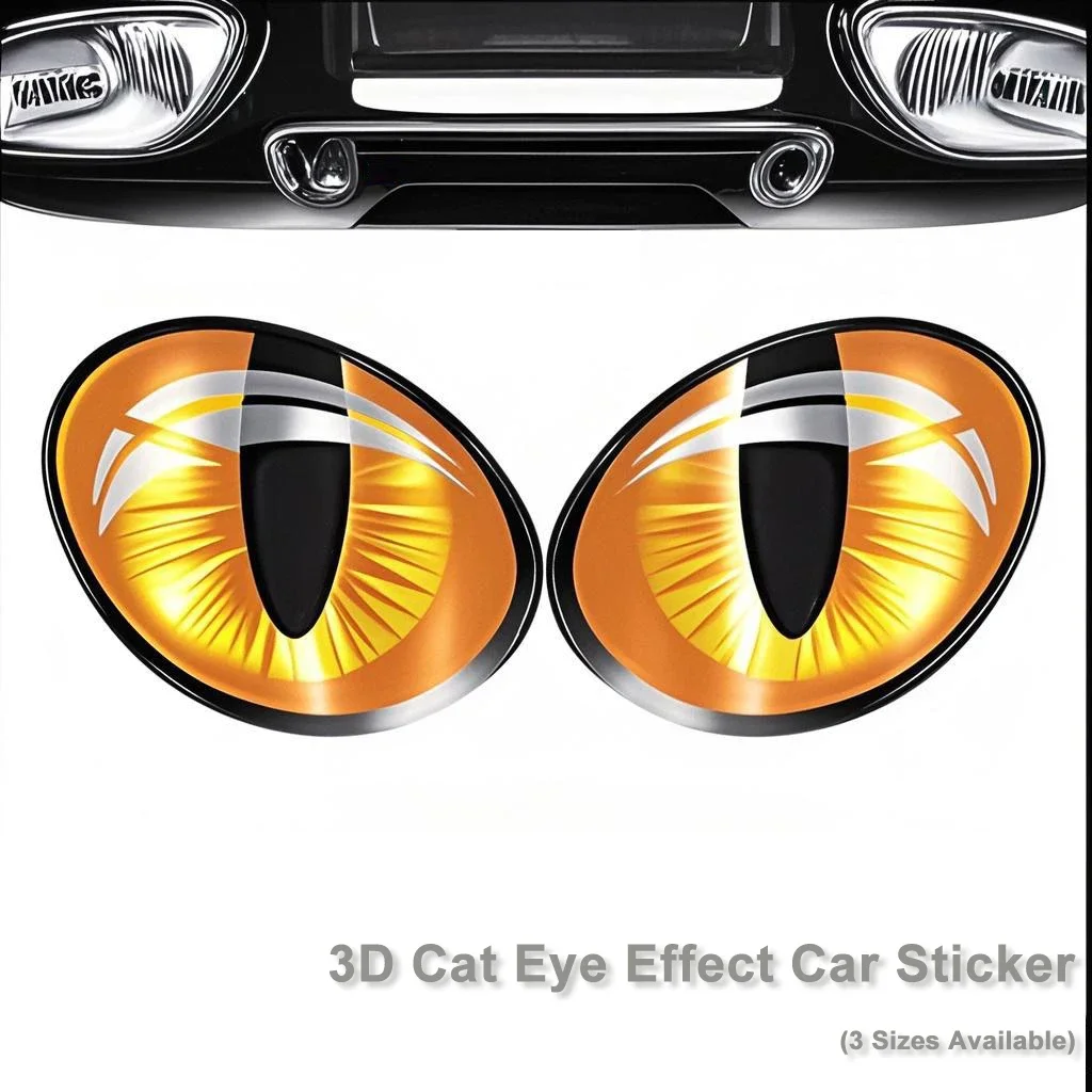 

Car Effect Glue 3D Cat Big Eyes Mirror Tail Window Sticker, Oem Cartoon Stickers, Decoration Decal, Exterior Accessories, 2Pcs
