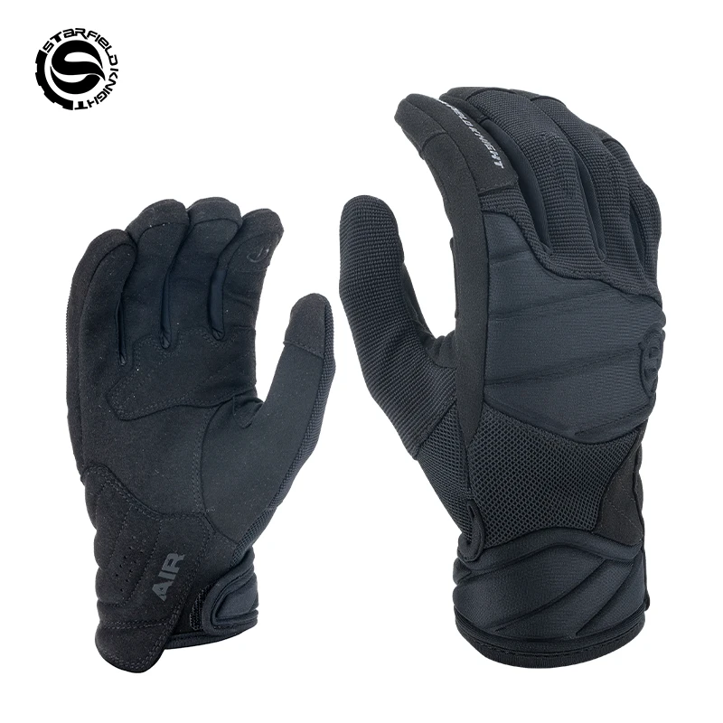 sfk-motorcycle-black-riding-gloves-cushioning-joint-protection-summer-breathable-non-slip-wear-resistant-equipment-accessories