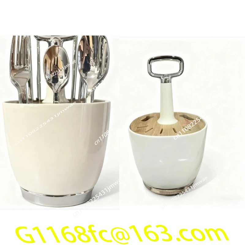 High Quality Stainless Steel Cream Cutlery Rack Smeg Knife Fork Spoon Rack Retro Home Kitchen Storage