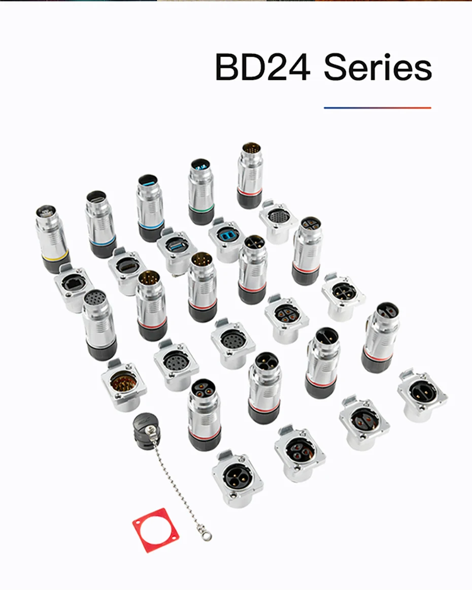 CNLINKO BD24 Wasserdichter Rundsteckverbinder 25A/500V Löttyp 2-4-polig Stecker/Buchse Metallset für Industriegeräte & Luftfahrt – Detail 13