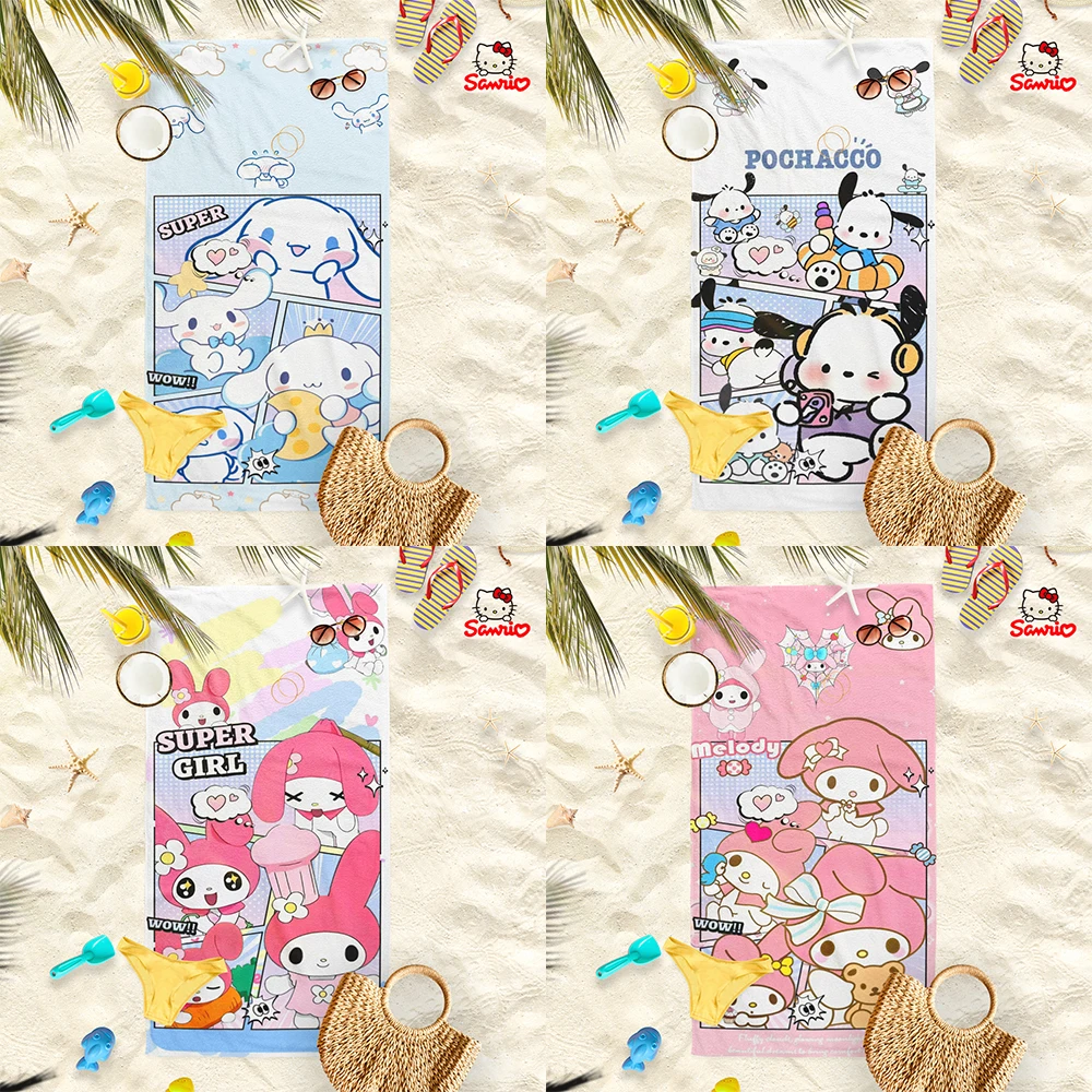 

Adorable Sanrio-Printed Beach Towels: Super Cute Designs for Summer Fun! Suitable for towels, bath towels, beach towels