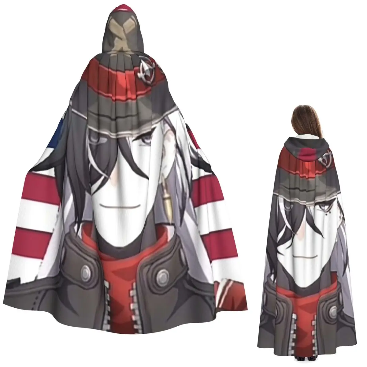 

Boothill Long Hooded Cloak Witch Medieval Costume Cosplay Cape HalloweenVampire Adult Unisex