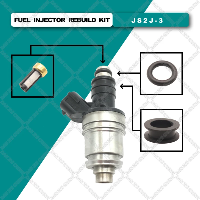 4 set Fuel Injector Service Repair Kit Filters Orings Seals Grommets for JS2J-3 for SUZUKI WAGON R 1999 LHD 1.0 PETROL