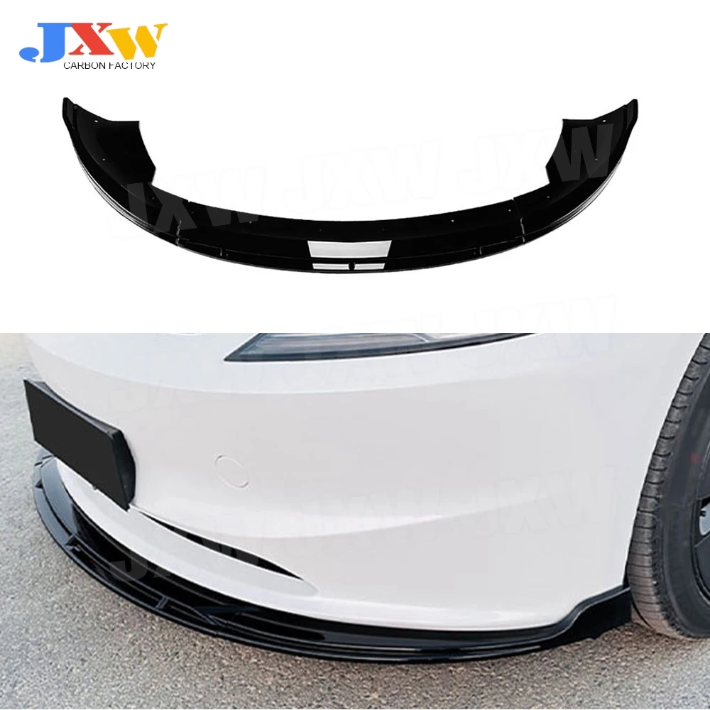 

ABS Car Front Bumper Lip Chin Spoiler Body Kits for Tesla Model 3 2023+ Front Bumper Extension Car Accessories