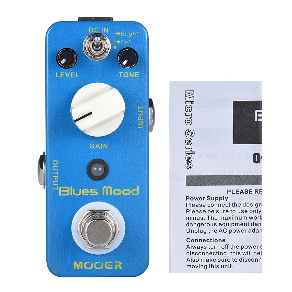 Mooer Pedal Guitar Effector Cruncher High Gain Distortion Blues Style Overdrive Guitar Effect Pedal 2 Modes Overdrive Pedal