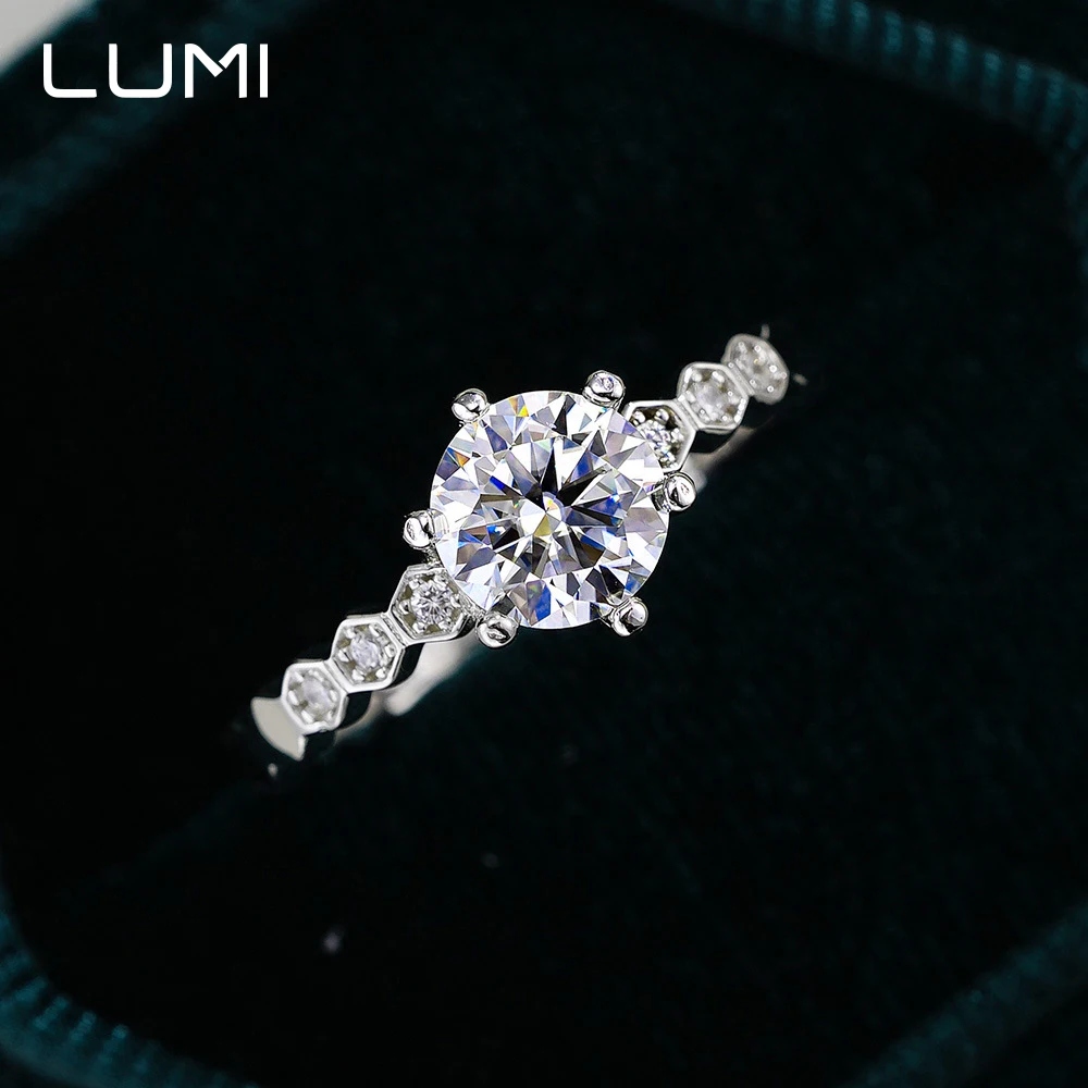 Certificated 1-2ct Moissanite 925 Sterling Silver Wave Ring - Elegant Party Wedding Jewelry Band for Women Girlfriend Mom