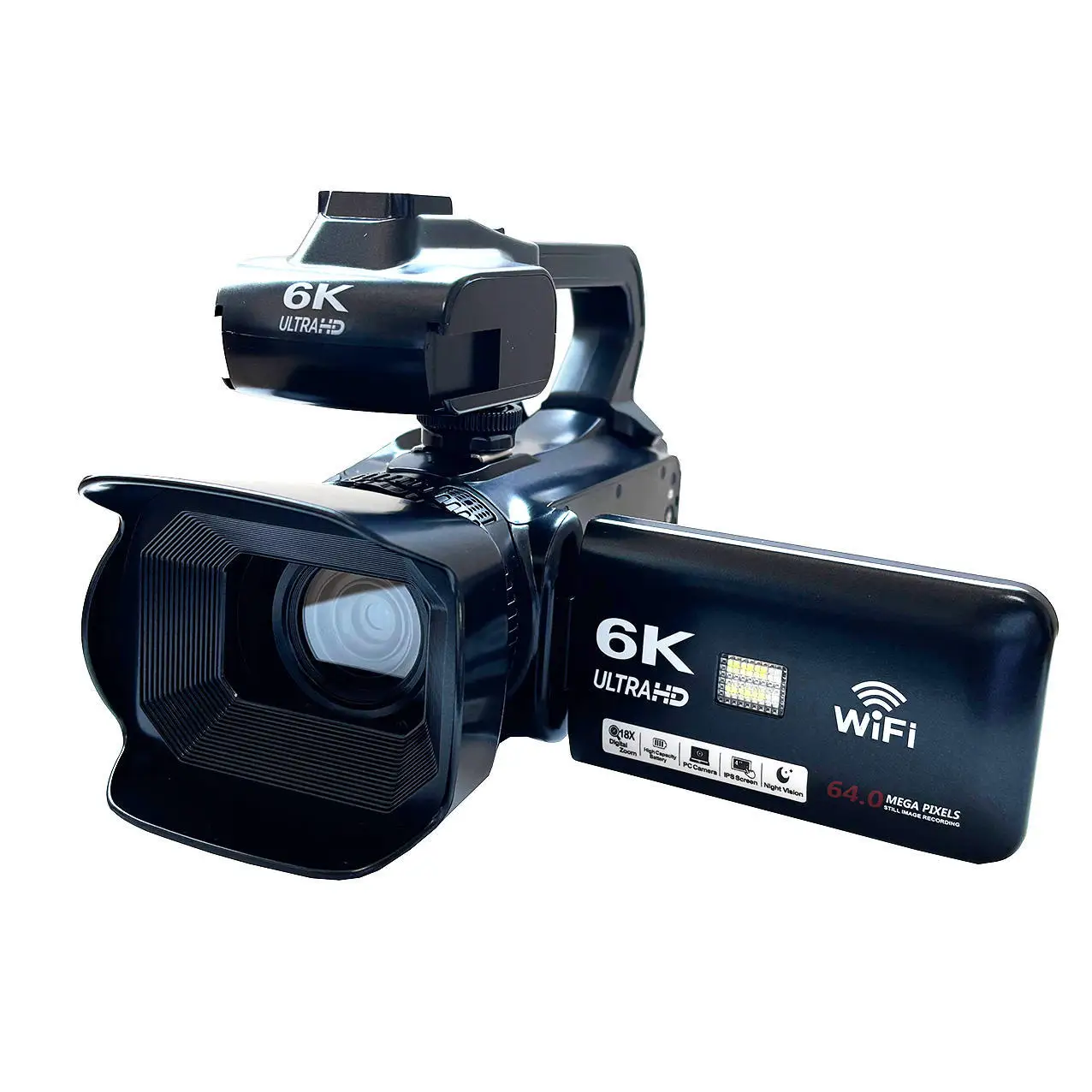 4.0 Touch Screen 64MP CMOS Sensor Digital WIFI Camera with SD Card 6K Infrared Night Vision Video Fixed Focus