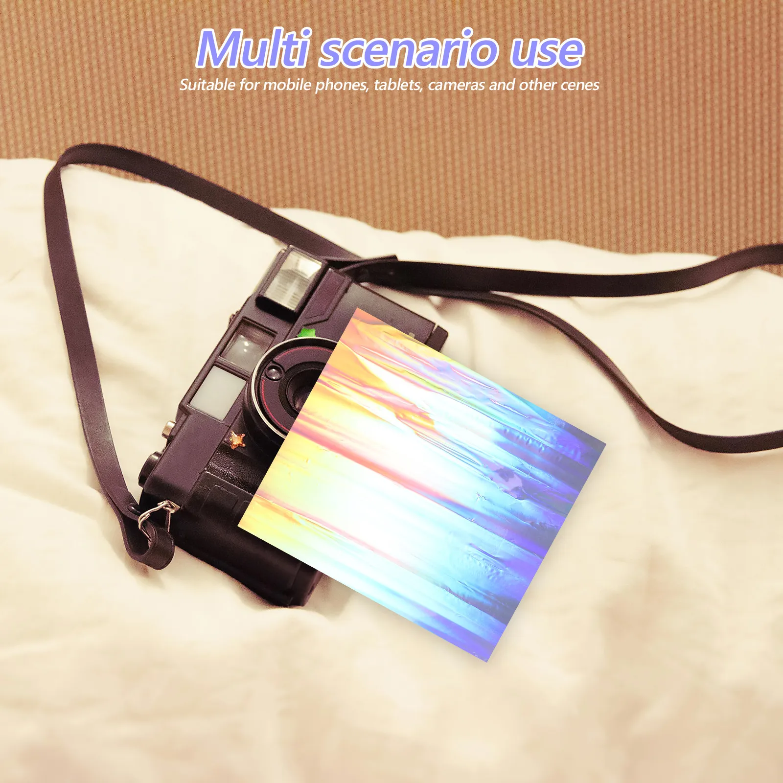 50x100cm Iridescent Window Film Rainbow Holographic Glass Sticker for Home Office Decor Privacy Light Filtering DIY Crafts Sun