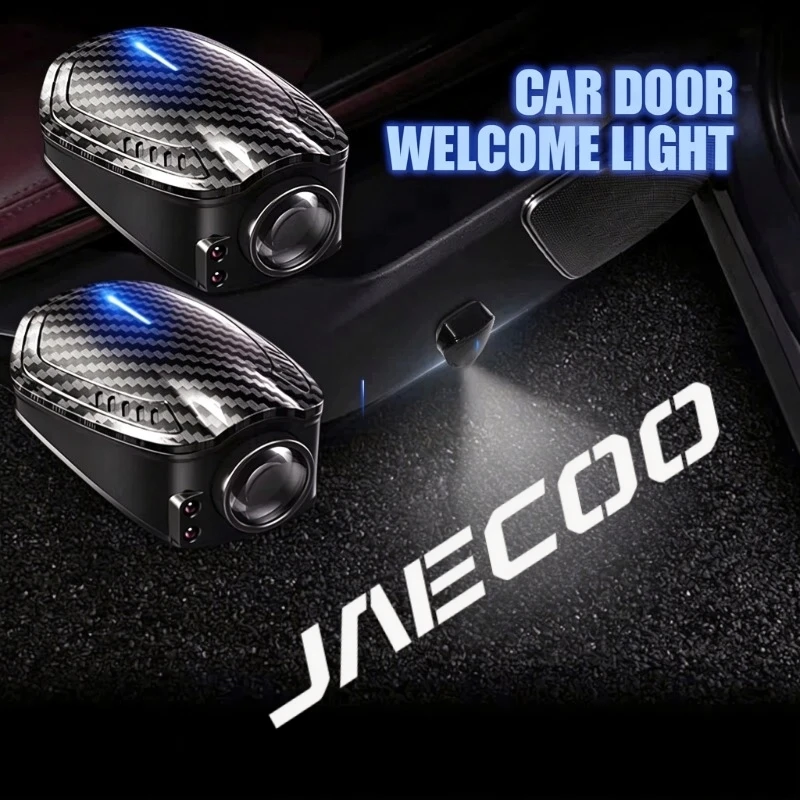 Auto Door Logo Lamp Auto Door Shadow Light Car Door Courtesy Light Carbon Fiber For Jaecoo J5 J7 J6 J8 5 7