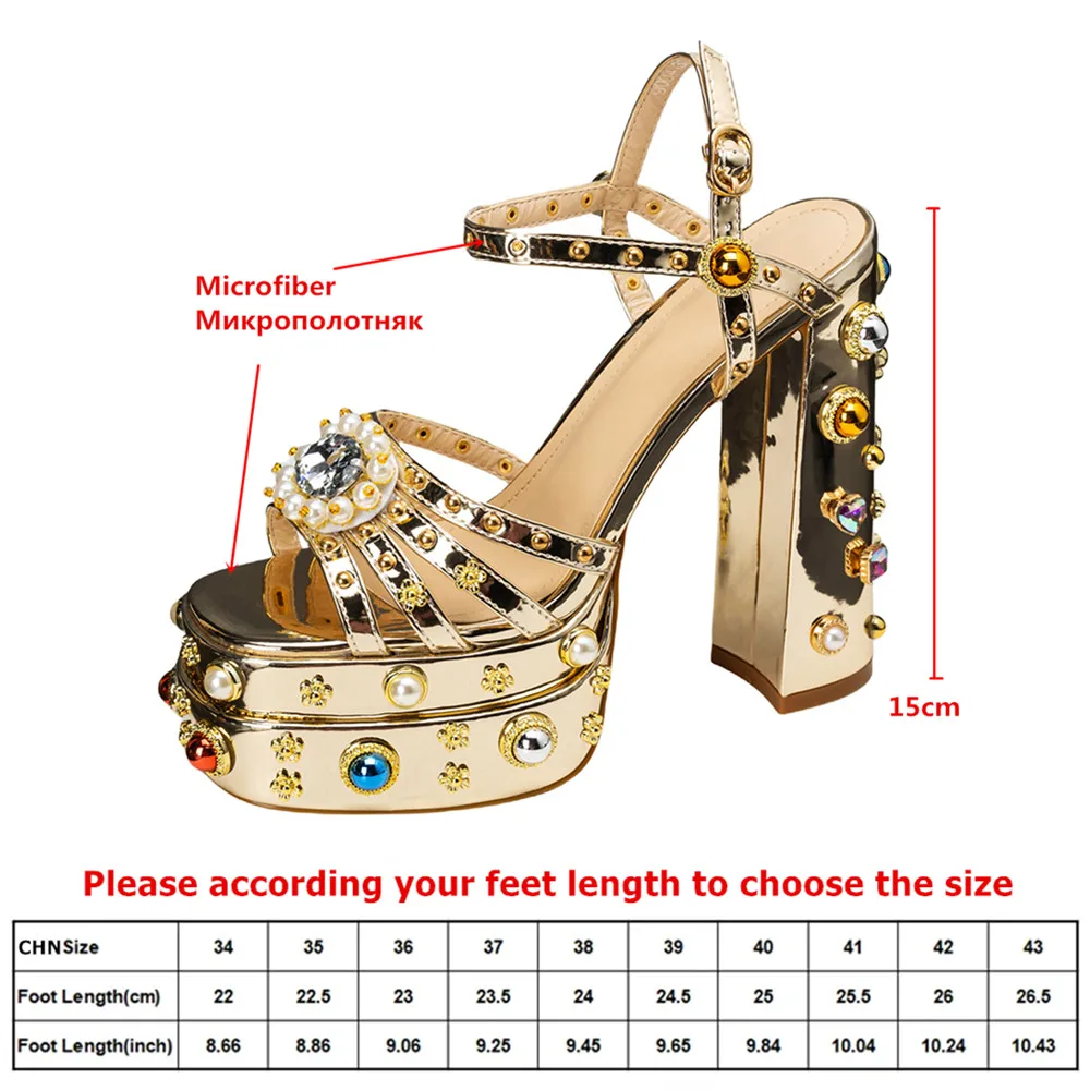 MILI-MIYA Women's Classic Waterproof Platform Patent Leather Sandals With Extra High And Thick Heels Ankle Strap With Buckle
