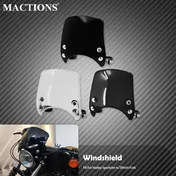 Motorcycle Windshield Wind Deflector Windscreen 39mm-41mm For Harley Sportster XL 883 1200 48 72 2004-2023 Black Smoke Clear