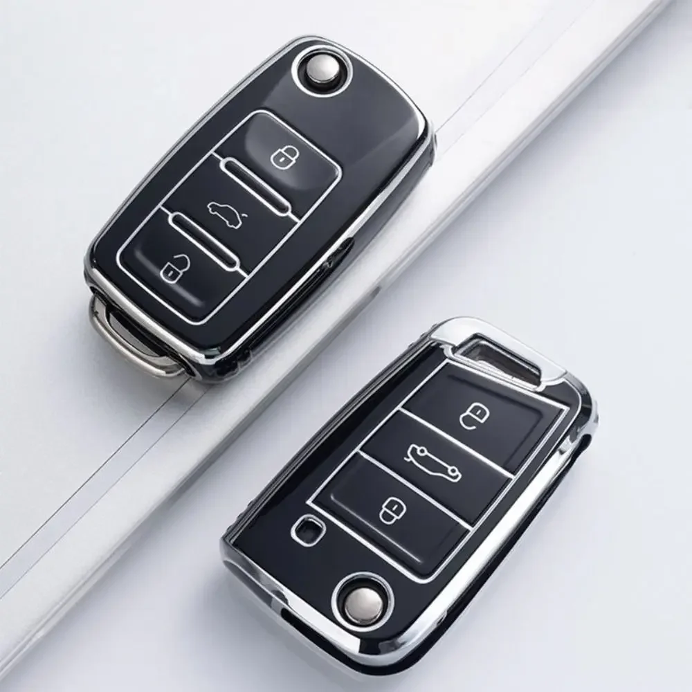 Мягкий чехол для автомобильного ключа из ТПУ для VW Volkswagen/Polo/Tiguan/Passat B5 B6 B7/Golf 7 MK/Jetta, защитный чехол для ключа, чехол для ключа