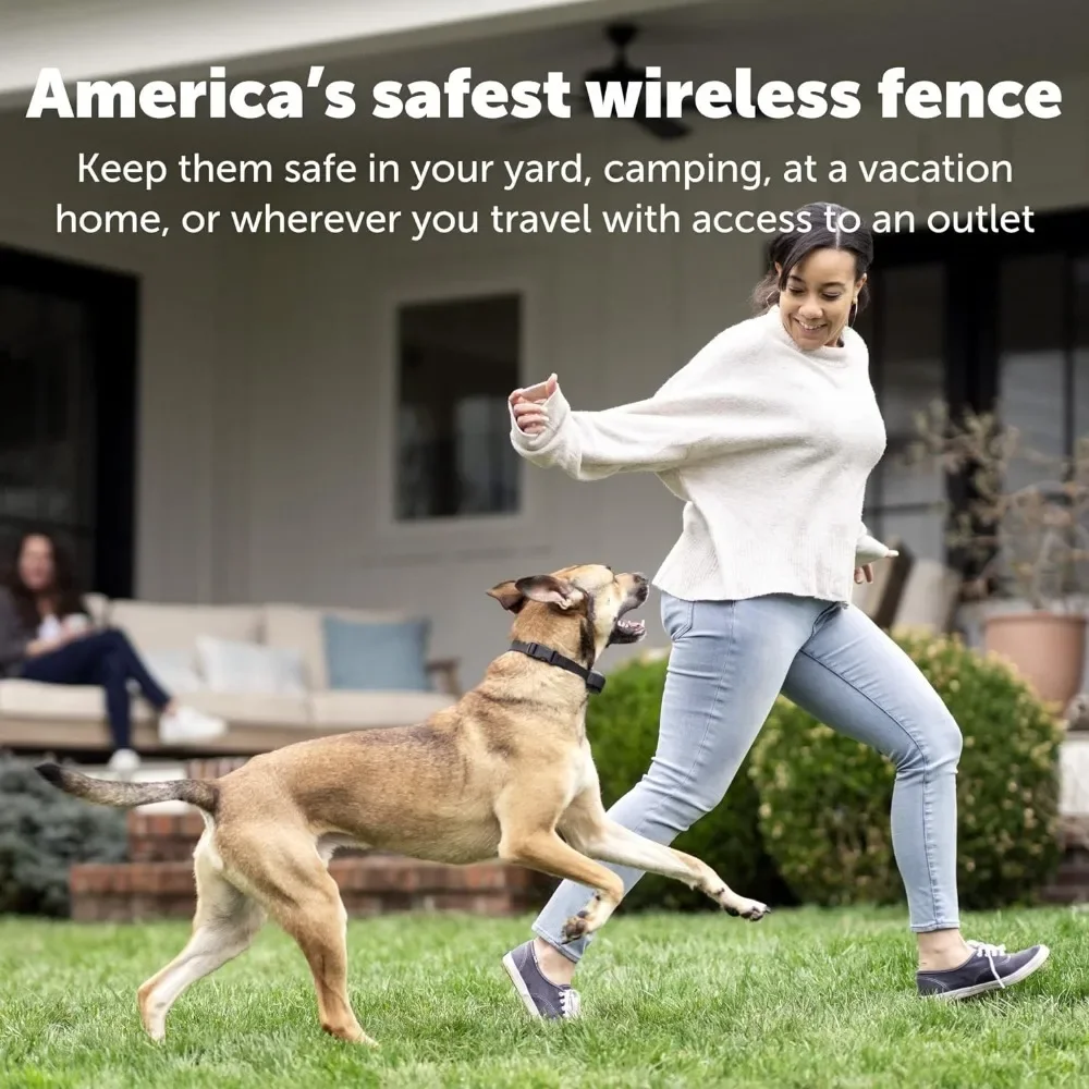 Secure Up to 3/4 Acre Pet No-Dig Portable Fencing Dog Accessories Stay & Play Compact Wireless Pet Fence Puppy Supplies Products