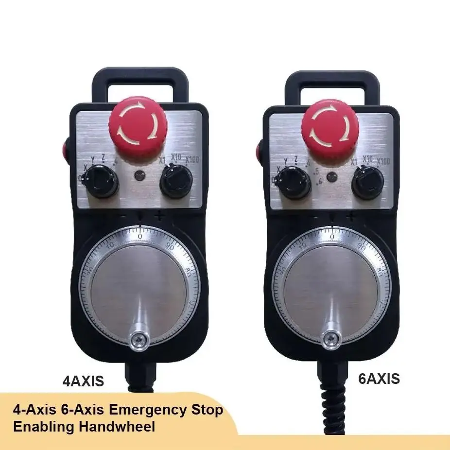 Standard 5v mpg 4-axis 6-axis cnc electronic handwheel mach3 motion control system, emergency stop electronic handwheel