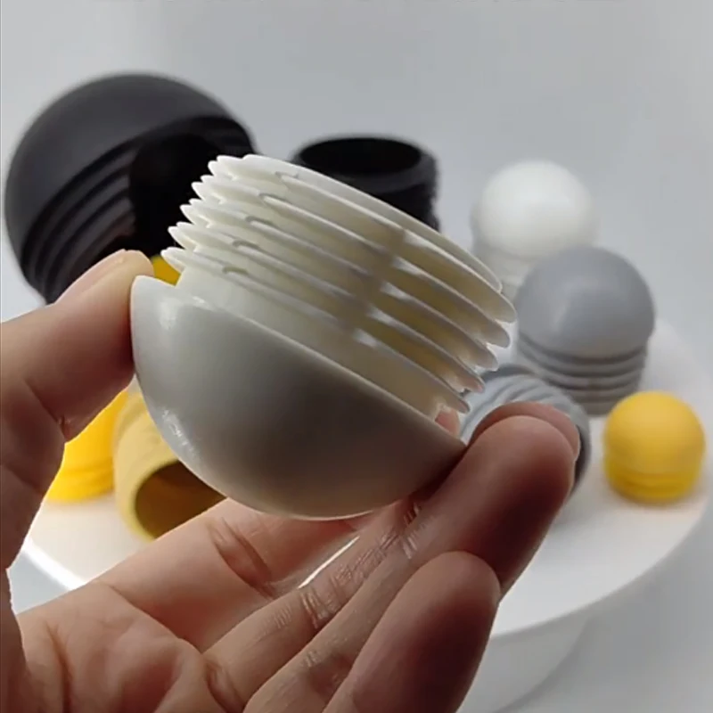 Black/White Domed Round Plastic Inserts Plug Dustproof and Anti Slip Spherical Table Chair Leg Tube Blanking End Caps 13mm~40mm image 3