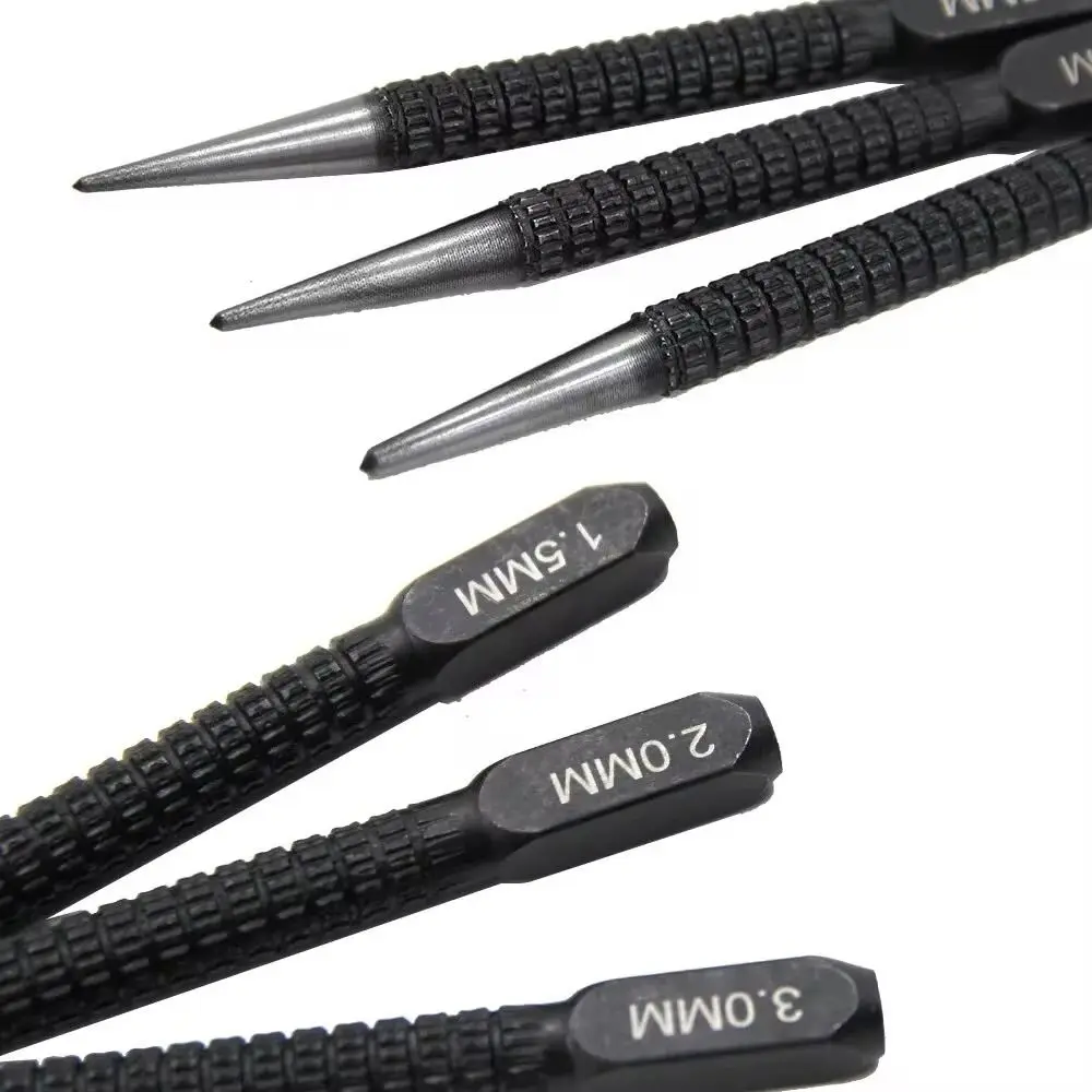 1/3Pcs Universal Center Punch 1.5/2/3mm Alloy Steel Metal Drill Carving Scribing Locator Metal Wood Marking Drilling