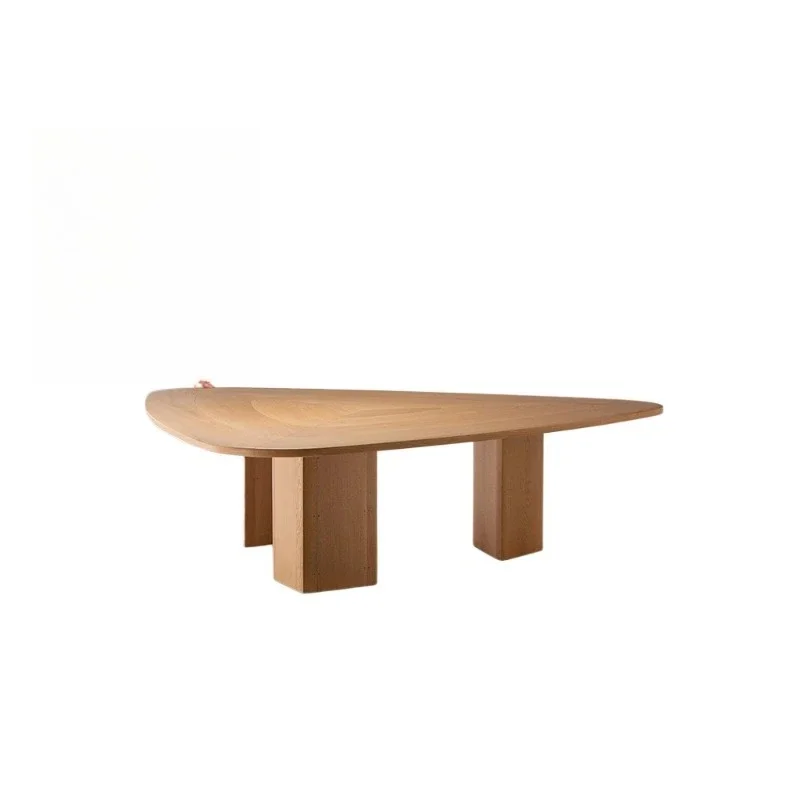 

Oak solid wood dining table Italian minimalist modern wabi-sabi style special-shaped dining table