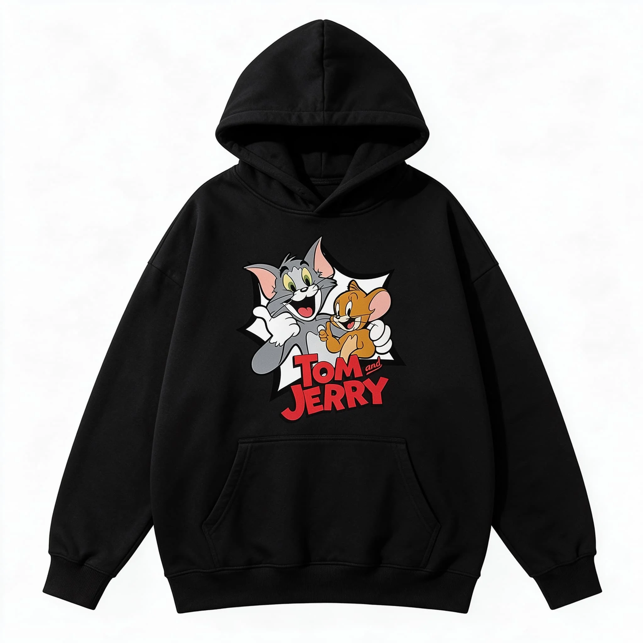 Tom and Jerry Hoodie Men's Cartoon Graphic Sweatshirt Winter Casual Streetwear Oversized Pullover Unisex Couple Fashion Hoodie