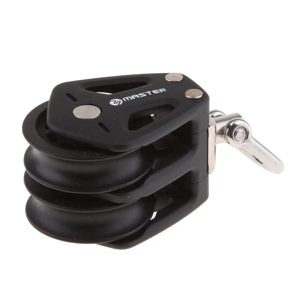 Sail Pulley Double Ball Bearing Block with Eye Swivel Marine Boat Rigging for Sailing Rope Bracket