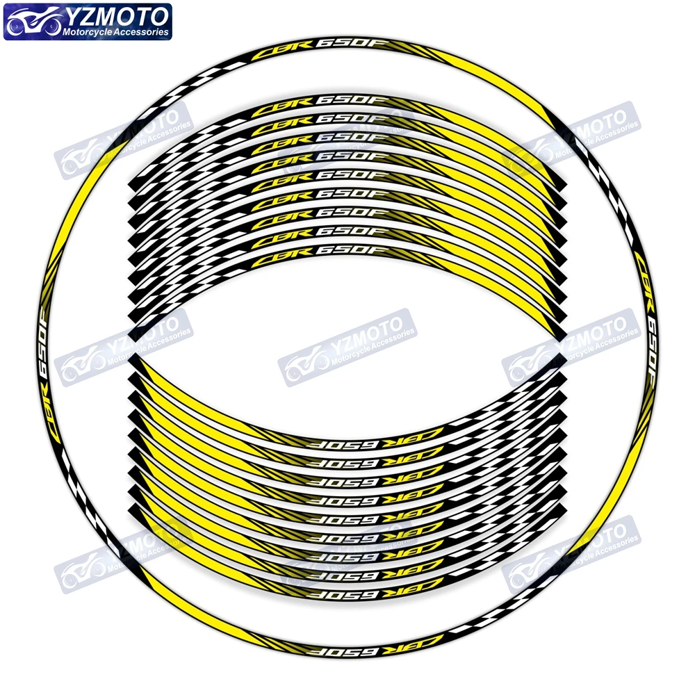 Para HONDA CBR650F CBR 650F motocicleta 17 pulgadas pegatina para cubo de rueda delantera y trasera pegatinas reflectantes impermeables para llanta