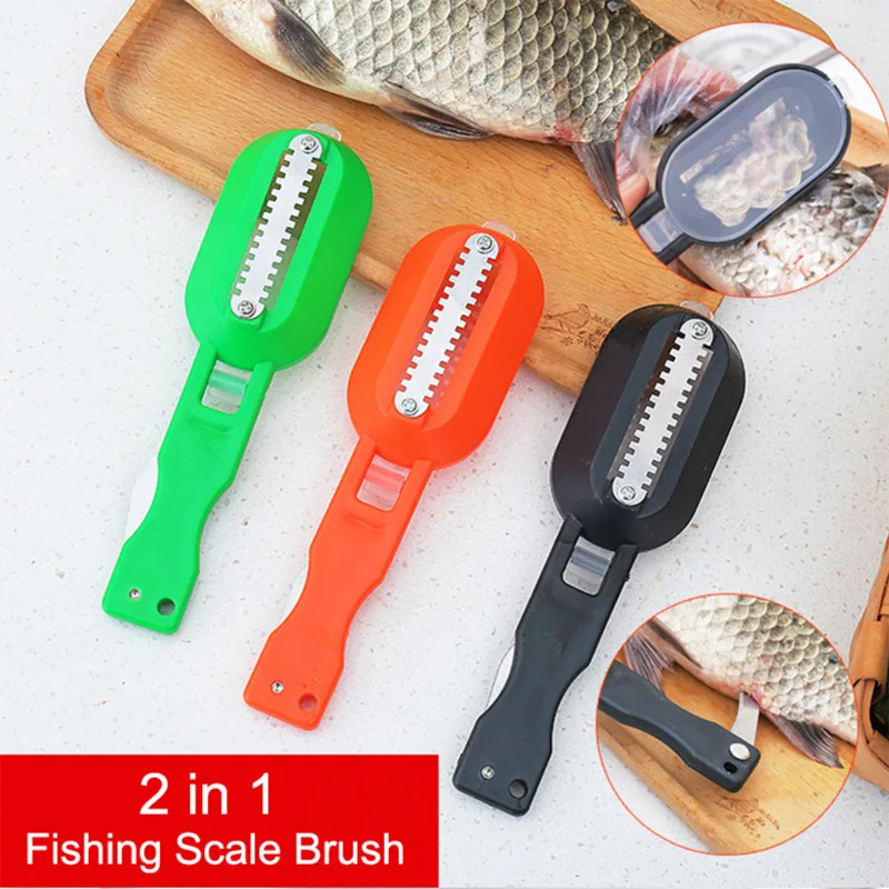 

Practical Fish Scale Remover, Plastic Fruit and Vegetable Peeler, Descaling and Cleaning Scraper with Accessories, Folding Knife