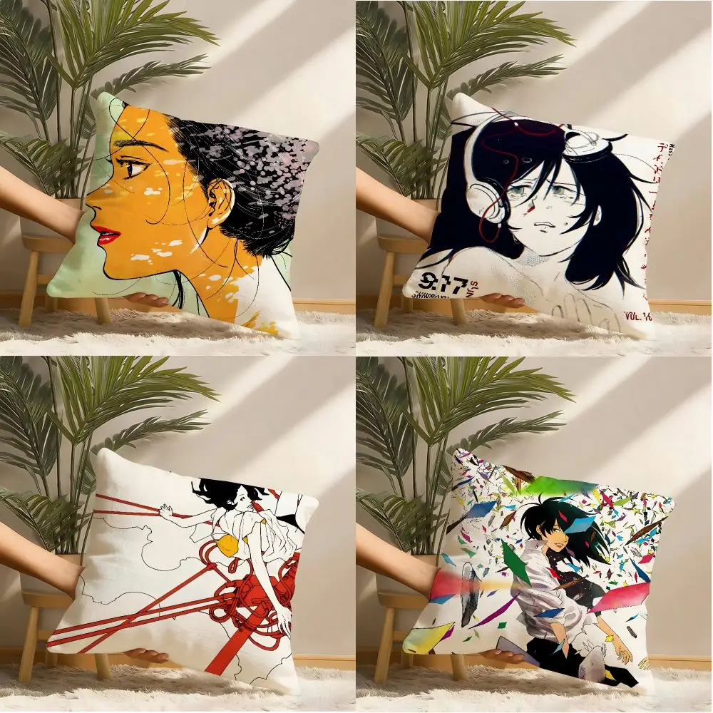 S-Shindaita F-Fever Cushion Cover Natural Linen Organic Fabric Double-Sided Printing Sofa Home Decor Gift Pillow Cover