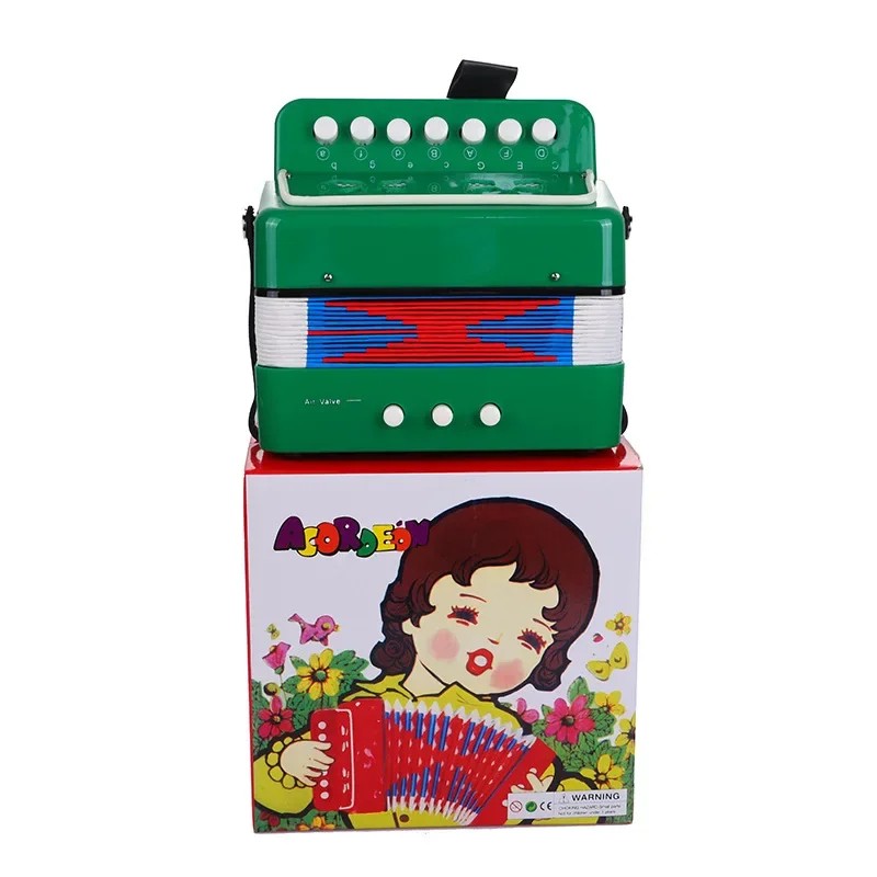 Accordion 7-key beginners enlightenment western musical instruments music toys early education multicolor (color box)