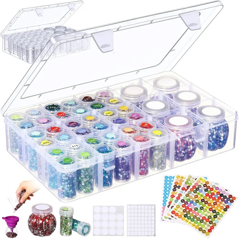 

N84R-Коробка для хранения алмазной живописи с 42 сетками, коробки для хранения из бисера для DIY Diamond Art Craft, ювелирные изделия, бусины для хранения