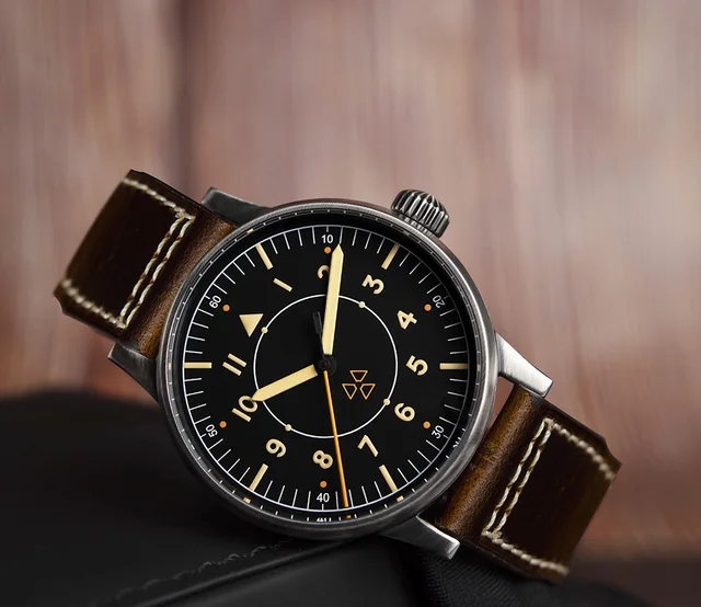 Hruodland F013 Old Treatment Retro Automatic Mechanical Men Pilot