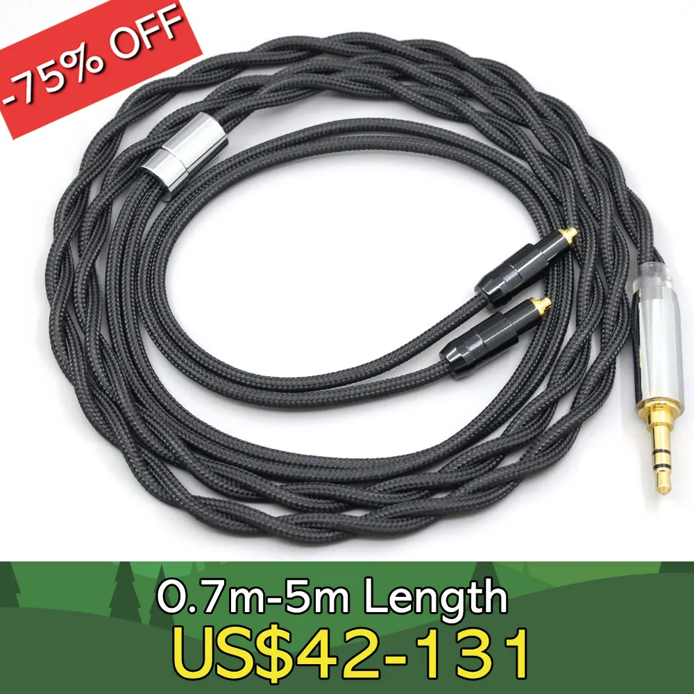 

Nylon 99% Pure Silver Palladium Graphene Gold Shield Cable For Shure SRH1540 SRH1840 SRH1440 2 core Headphone LN008309