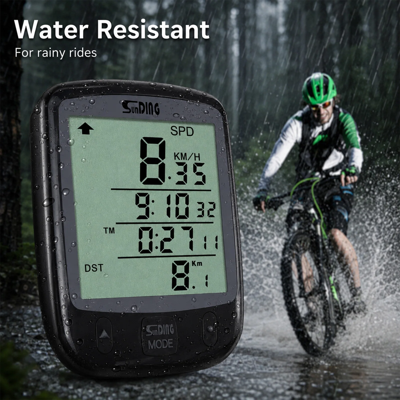 Waterproof Cycling Computer Digital LCD Display Bicycle Odometer Speed Calorie Test Wired Cycling Computer for Sports Fitness