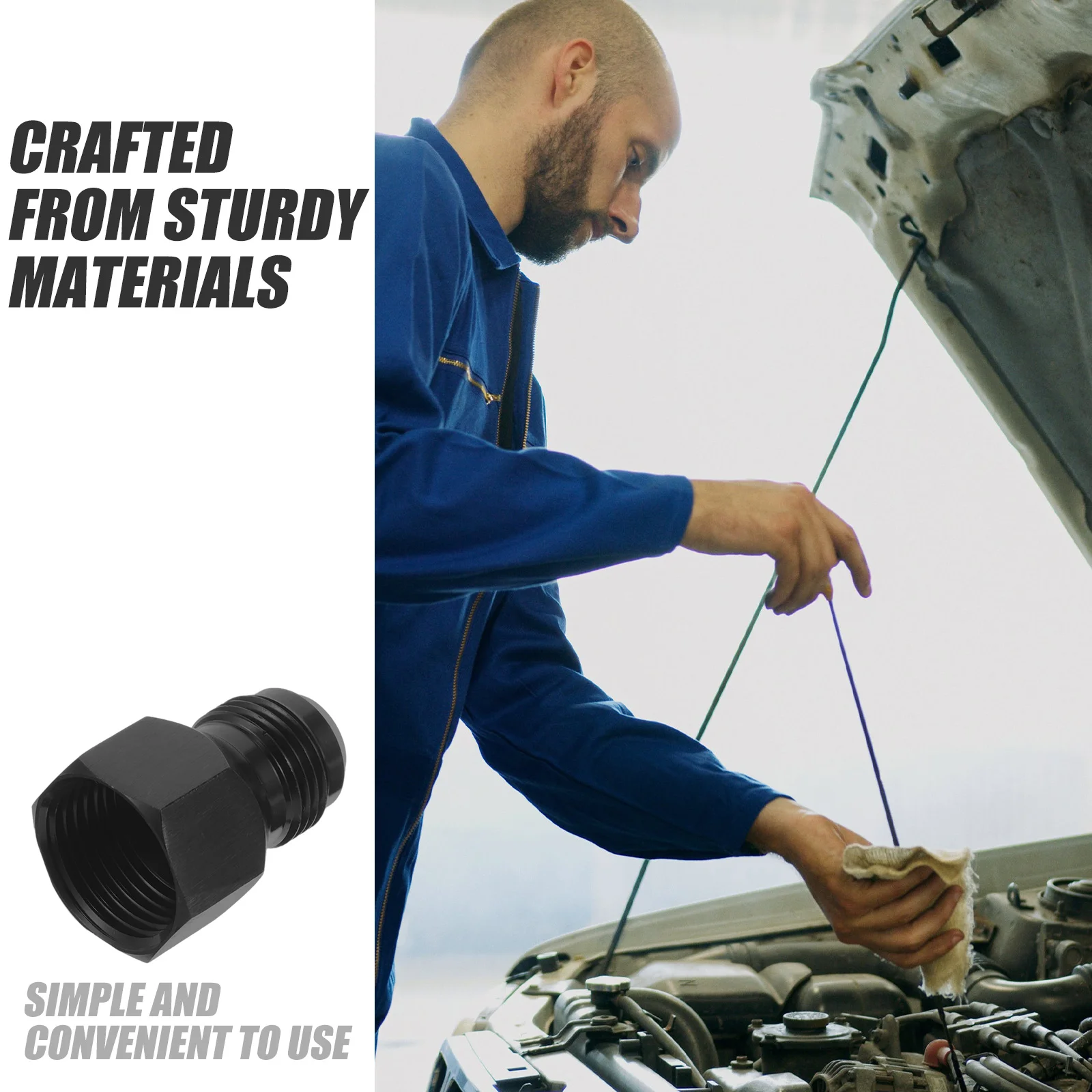 Durable An10 to An6 Fuel Line Adapter Fitting Aluminum Alloy Leakproof Design Quick Connect Hose End Easy Installation Vehicle