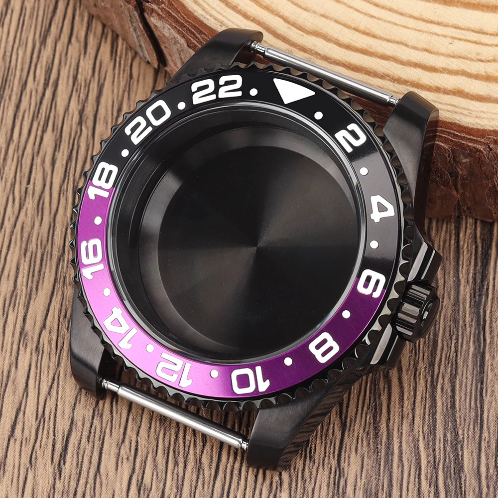 

40mm NH35 Black Watch Case with Sapphire Crystal 120 Click for NH34/NH35/NH36 Miyota8205/8215 ETA2824/ST2130 Movement 28.5mmDial