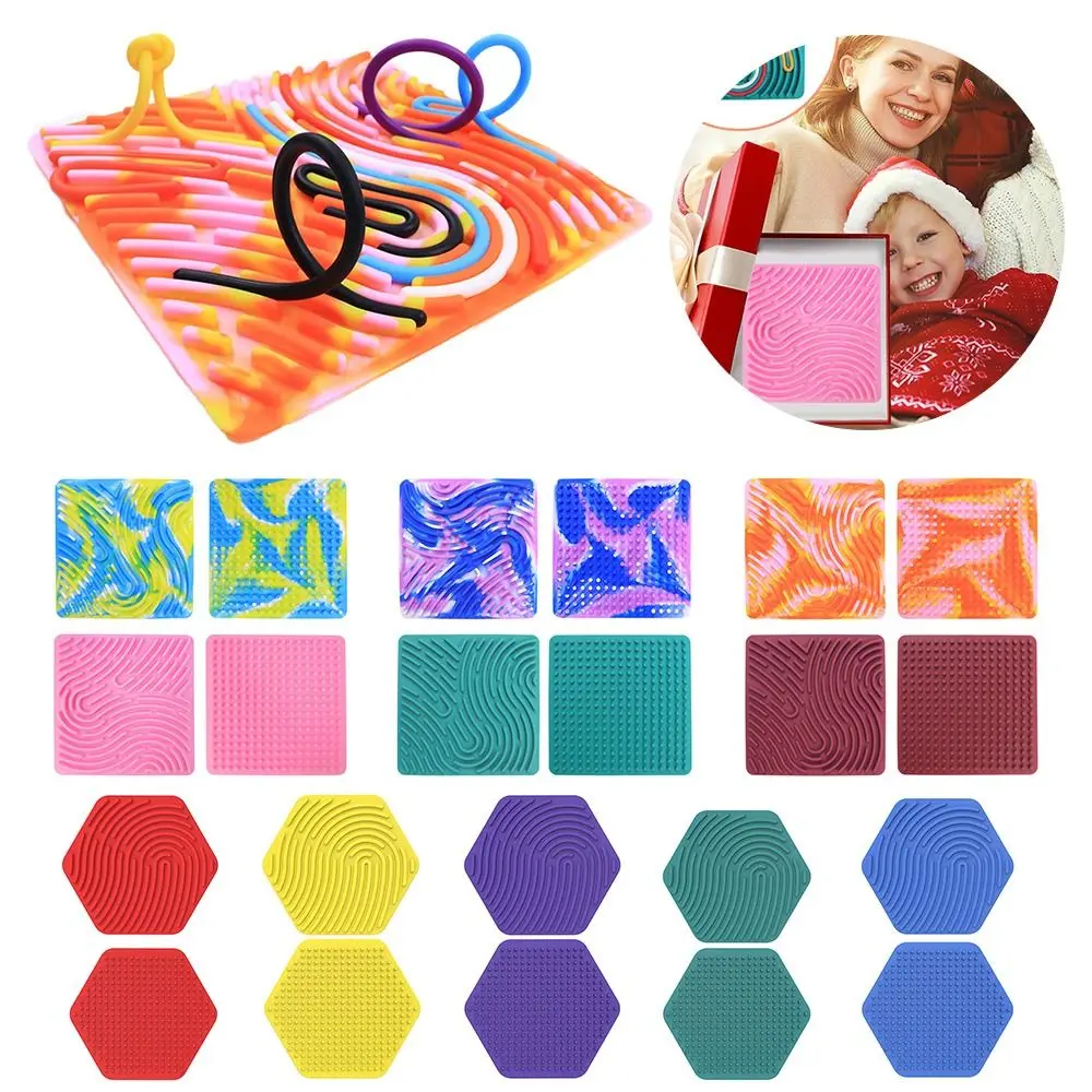 

Cognitive Development Pushpeel Sensory Activity Board Playing Sensory Toy Soft Silicone Decompression Toys Square, Portable