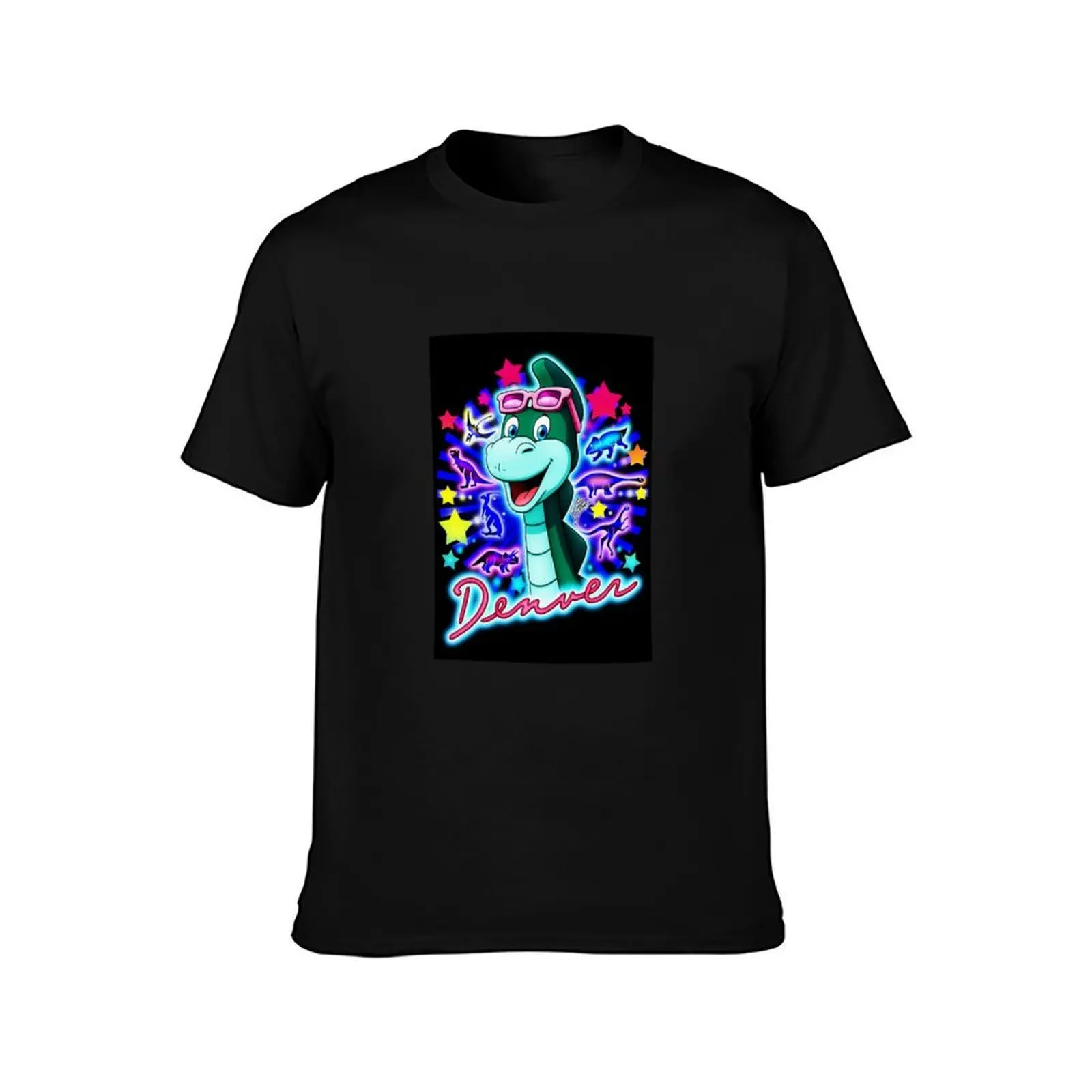 Denver The Last Dinosaur - The Cartoon T-Shirt Summer Casual Cotton Tee Oversized Streetwear Tops Vintage Graphic Print