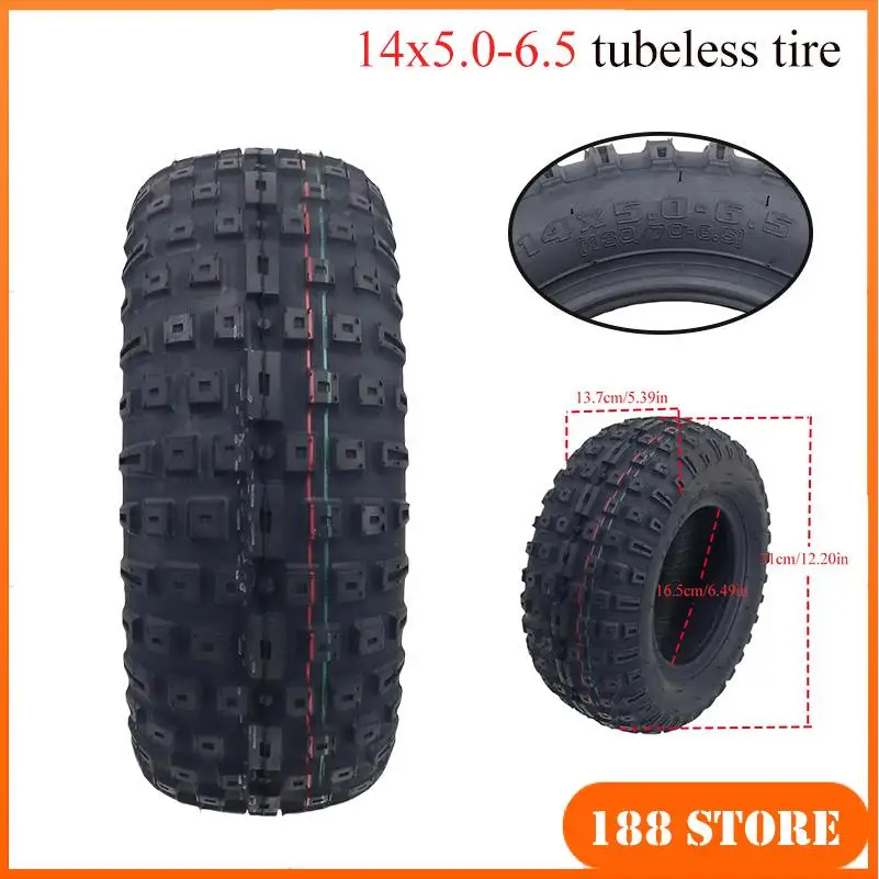 

14 Inch Electric Scooter Tubeless Tire 14X5.0-6.5 130/70-6.5 for FLJ K6 E2 K14 Good Quality Replacement Parts sturdy and durable