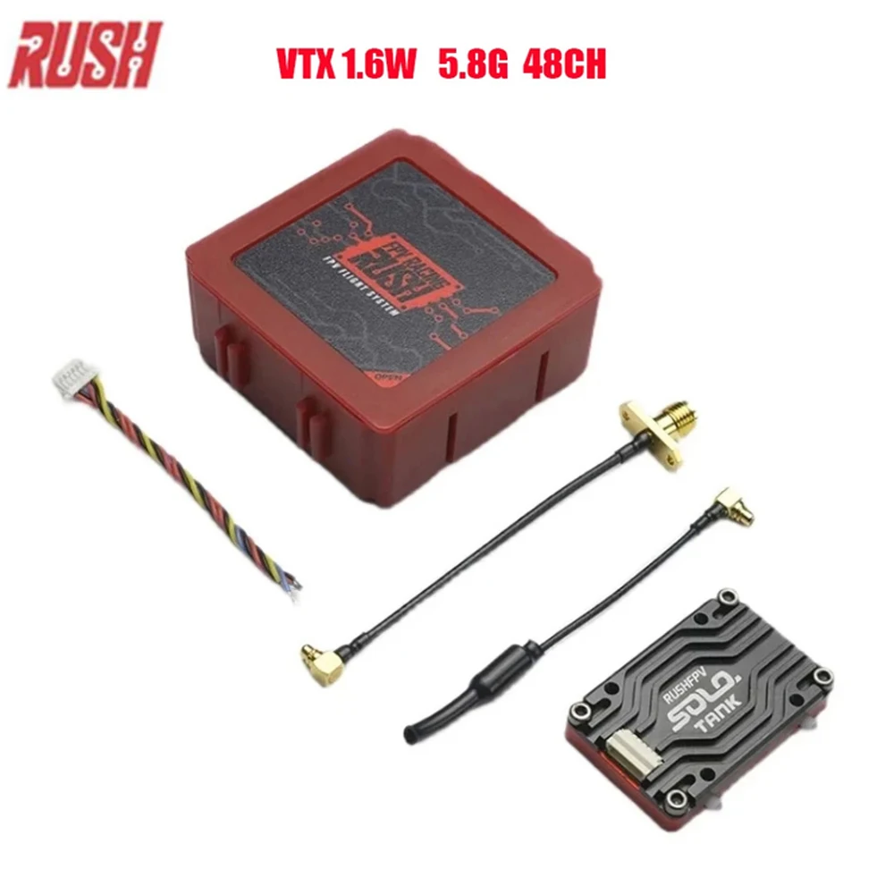 RUSHFPV RUSH TANK SOLO 5.8G VTX transmetteur vidéo coque CNC 48CH 1.6W Microphone intégré haute puissance pour Drone de course RC FPV