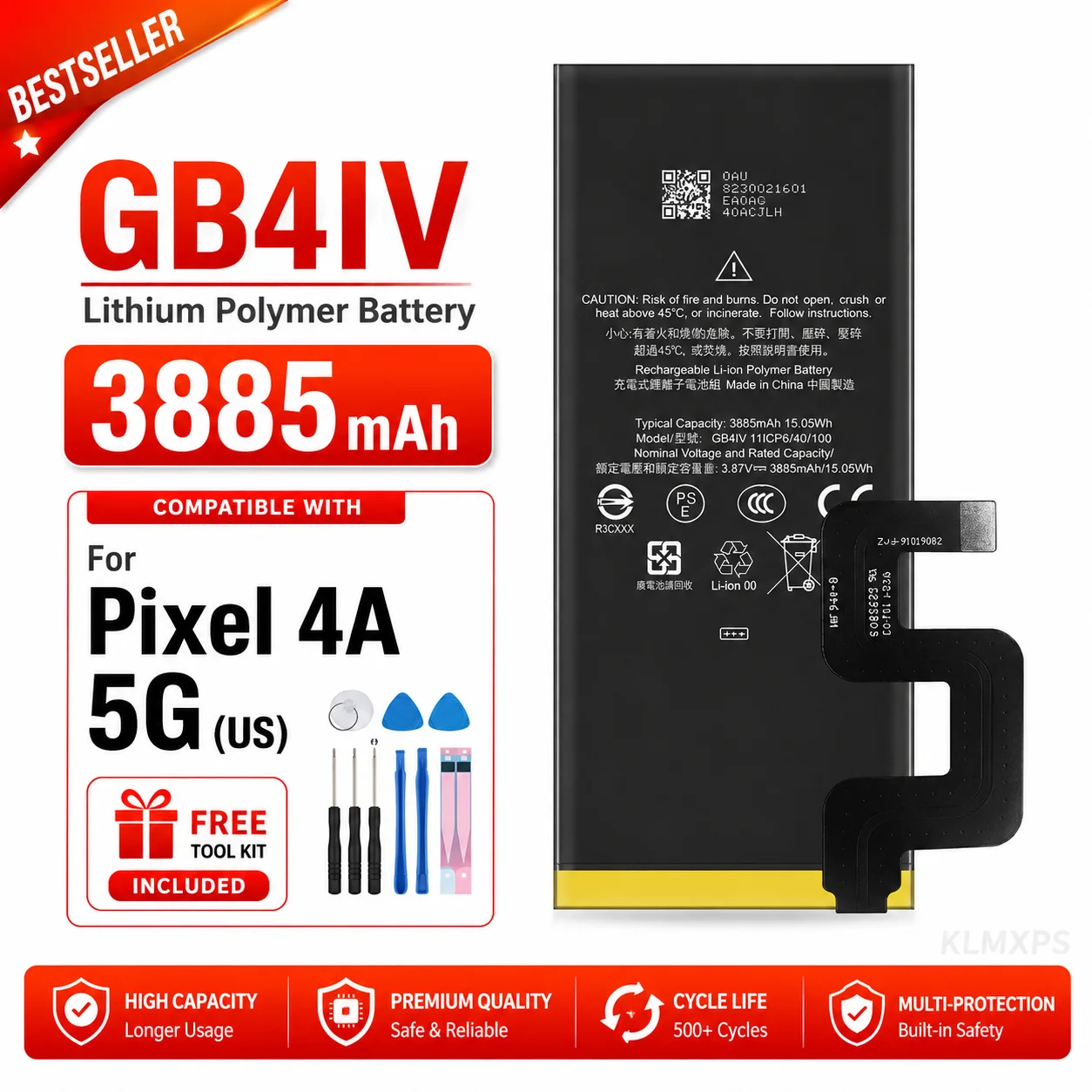 Premium Replacement Phone Battery GB4IV G025J-B G63QN GMSB3 GLU7G G07DF For Google Pixel 4A 5G 6 Pro 6A  Mobile