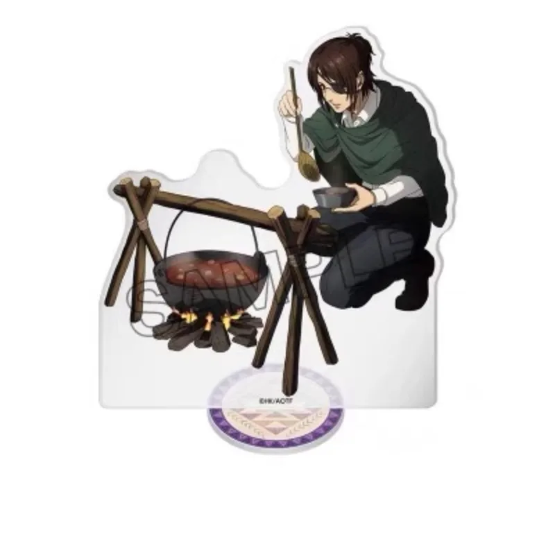 Atak na tytana Eren figurki stojak akrylowy Model Anime Levi Ackerman ozdoby na biurko wyświetlacz kolekcja statua lalki prezenty