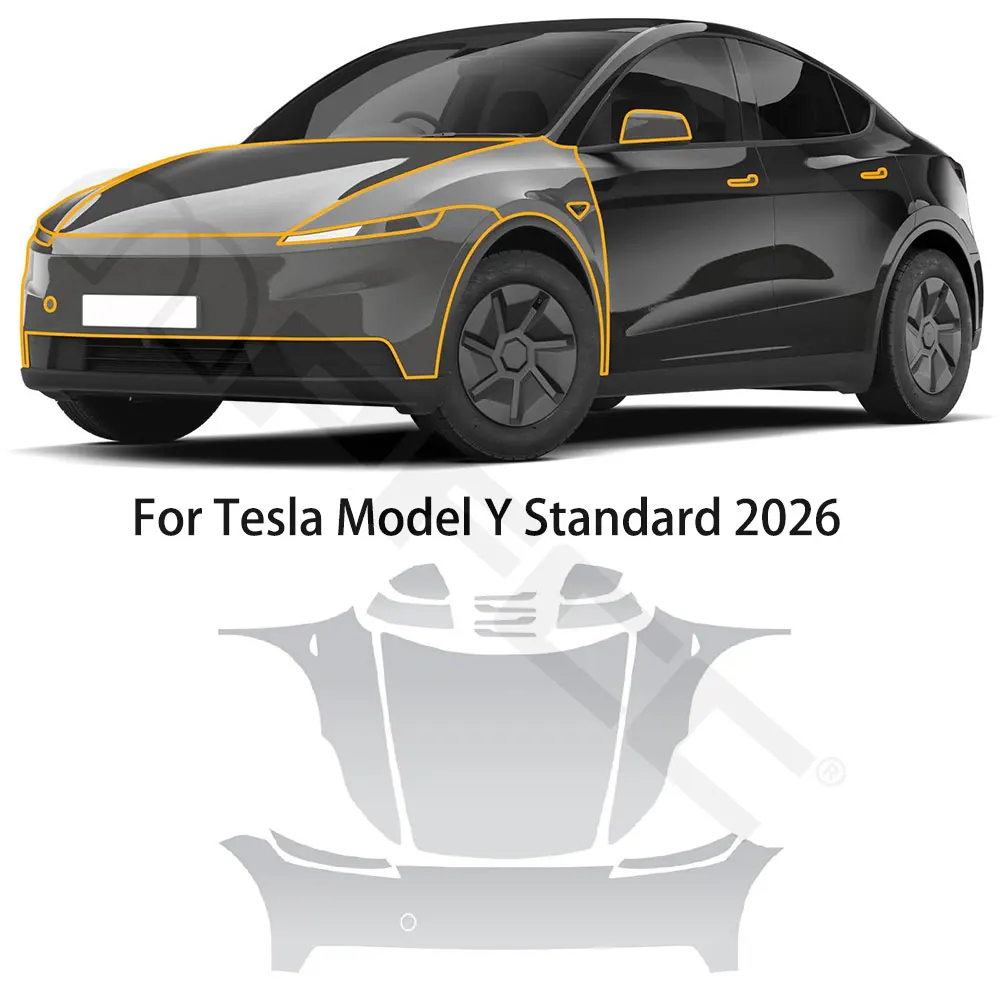 

For Tesla Model Y Standard 2026 Pre-cut TPU Car Paint Protection Film Anti-Scratch Resistant Car External Protective Accessories