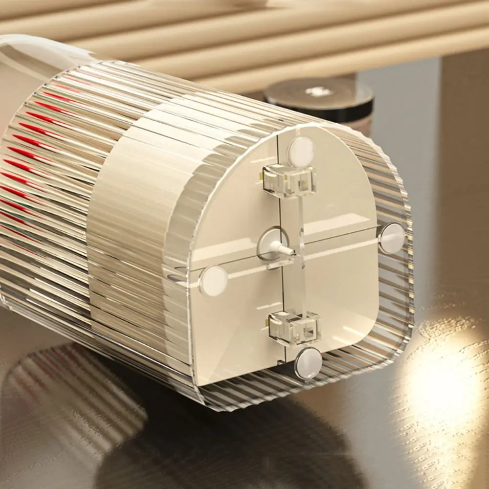 Automatisch anhebbarer Make-up-Pinselhalter mit staubdichtem Deckel, kosmetische Aufbewahrungsbox für Pinsel, Lippenstifte, Make-up-Organizer für Waschtisch