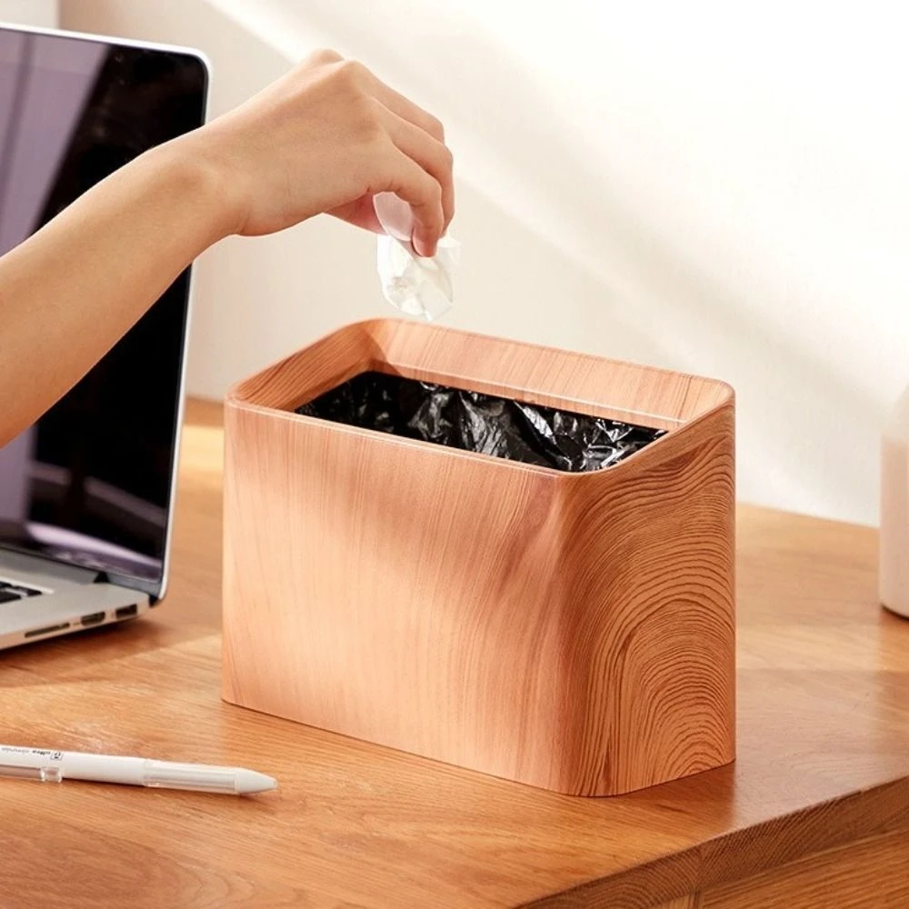 

Настольная узкая мусорная корзина в скандинавском стиле, двухуровневая, простая, квадратная, мини-урна для мусора, для гостиной