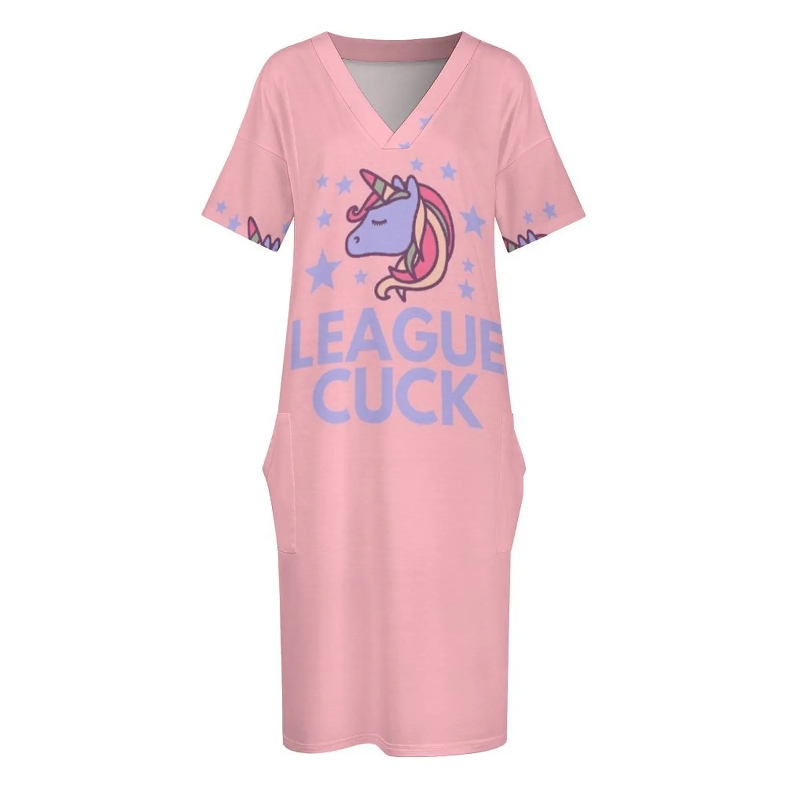 I Suck At Fantasy Football T Shirt Unicorn Pink - League Cuck Shirt Loose Pocket Dress Casual dresses dresses for woman