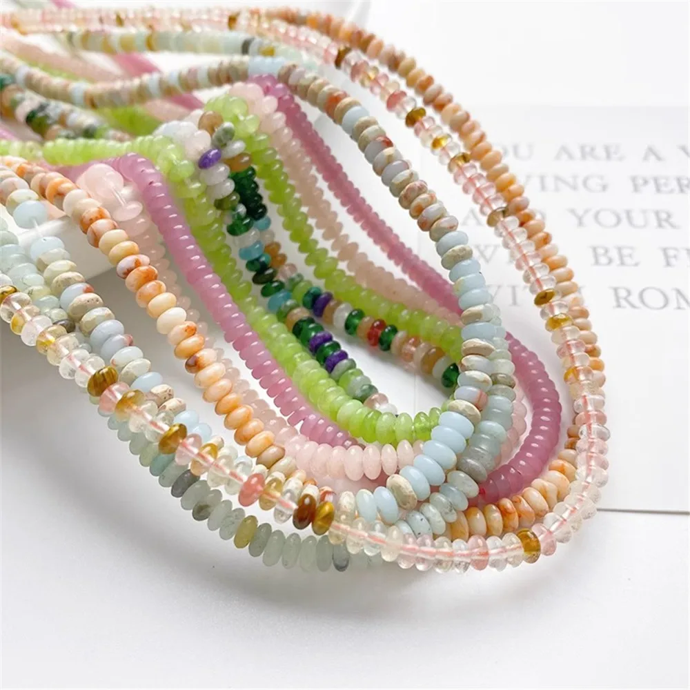 

Natural Stone Synthetic Stone Oblate Abacus Beads Scattered Beads Handmade Diy Beaded Bracelet Necklace Ear Jewelry Materials