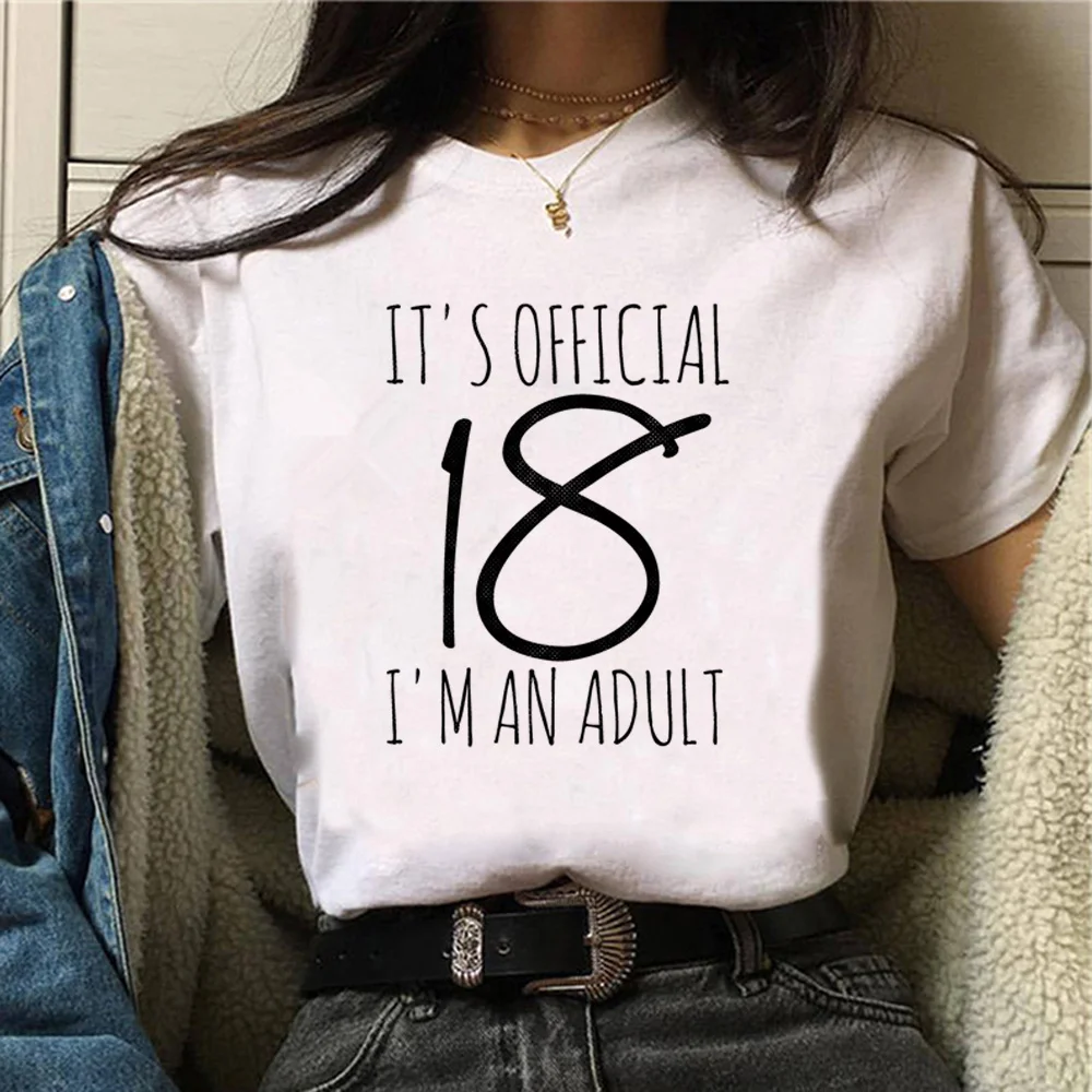 18 ANS years Birthday TOP Women Graphic Funny Comic TEE Girl Funny Graphic streetwear clothing