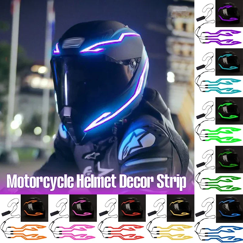 New Waterproof Warning Luminous Helmet Modified Motorcycle Bike Helmets Night Lights Network Red Led Strip Riding Accessories