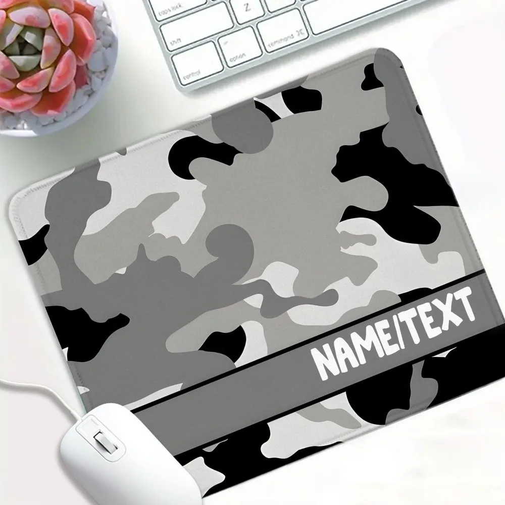 [2D Flat] 1pc Custom Personalized Grey Urban Camo Mouse Pad Custom Name Multi Sizes Gaming Mouse Pad