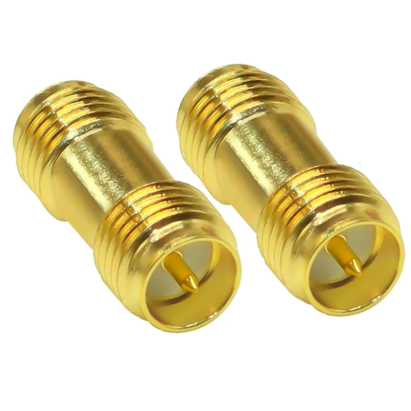 1PC SMA Female Adapter RP-SMA Female to RPSMA Female RF Coaxial Connector Gold Straight Converter