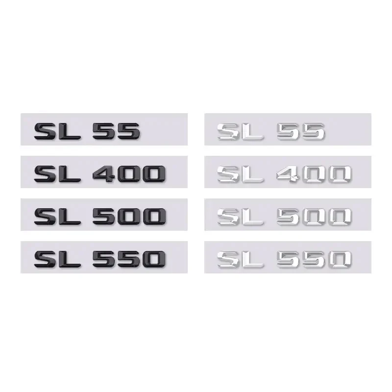 

car stickers SL55 SL400 SL500 SL550 letter logo for mercedes benz SL class refit rear boot displacement number trunk label decal