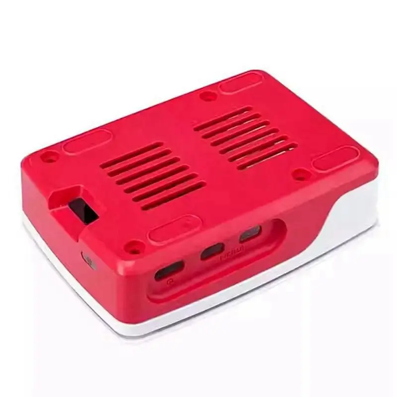 N36R-For Raspberry Pi 5 Case Active Cooling PWM Fan Official Case PI5 Plastic Shell For Enhanced Protection Red And White Shell